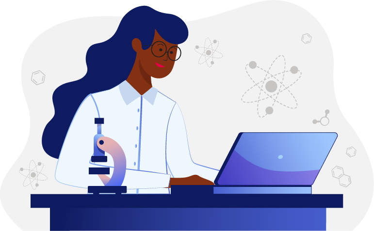 scientist with laptop